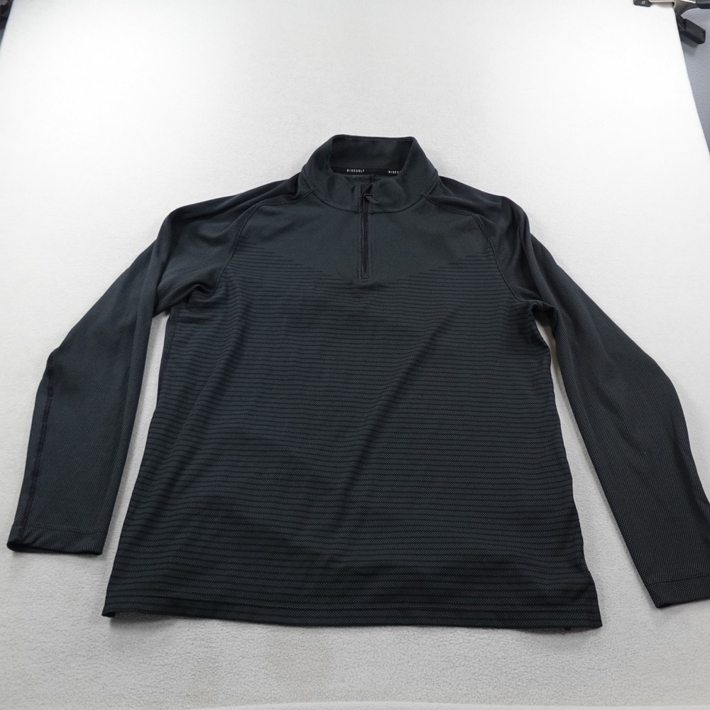 Nike Dri Fit ADV Vapor Pullover Mens Medium Black Golf 1/4 Zip Stretch DH0982